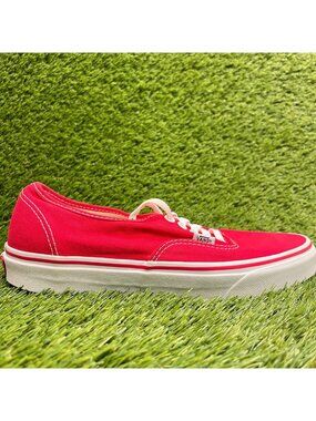 Vans Authentic Mens Size 8.5 Womens 10 Red White Athletic Skate Shoes Sneakers